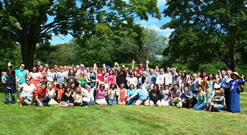 Group photo of Bedford and Boston campuses at the annual CHOIR picnic, 2015.